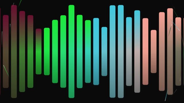 Rainbow vertical bars audio visualizer spectrum