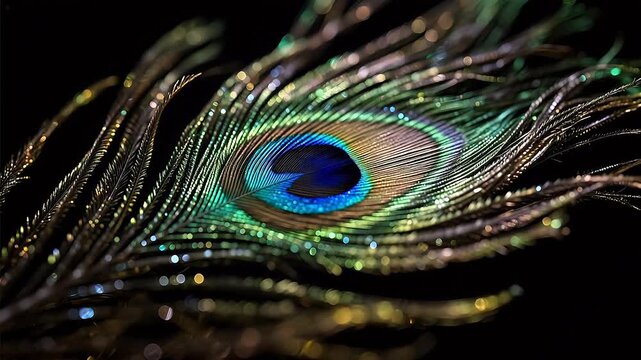 Peacock feather with eye pattern