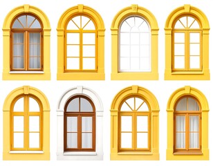 Obraz premium Yellow and white arch windows