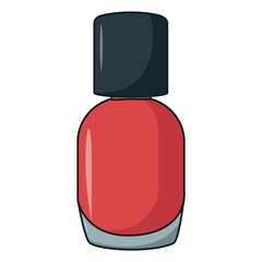 Flat Design Bright Red Nail Polish Bottle Illustration Cosmetic