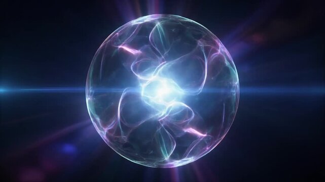 Dynamic Neon Sphere Energy Plasma Animation.