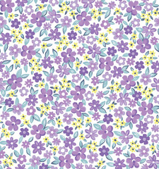 Fototapeta premium Seamless ditsy floral print. Cute garden flowers and leaves colorful pattern. Floral seamless background for fashion prints. Stock vector pattern. Classic print. 