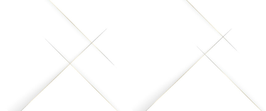 White luxury abstract background with golden lines and shadows. Premium vector illustration