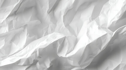 Obraz premium Abstract white crumpled paper texture with deep shadows