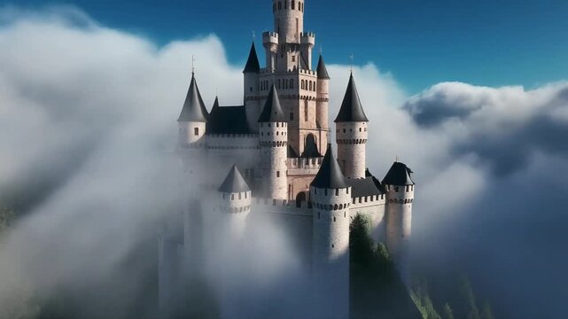 Castle Through Clouds Push - Video