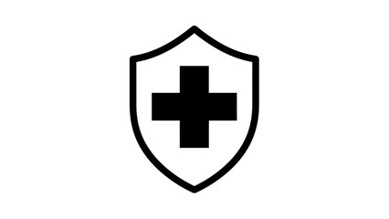 Obraz premium Medical protection shield logo symbol.