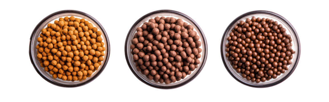 Potash fertilizer granules urea fertilizer beads and DAP pellets on transparent background