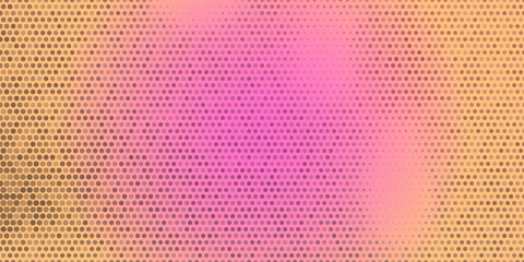 Pink orange polka dots gradient halftone background. Pop art cartoon dot texture with comic graphic design, Horizontal abstract pattern wall for cover digital technology. vector eps10