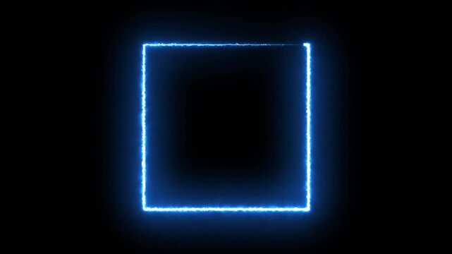 Electric blue square outline moving slowly