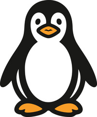 Fototapeta premium Cute Penguin Cartoon Vector Illustration Isolated on White Background