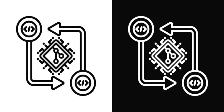 Commit Icon White And Black Background Style