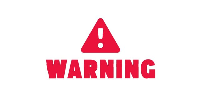 Glitch Warning Message Error Animation, Digital Alert Warning with Distortion Effect, System Warning Glitch Motion Graphics