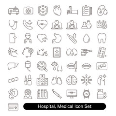 病院・医療・ヘルスケアのアイコンセット