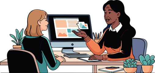 Business Presentation Discussion isolated on transparent background