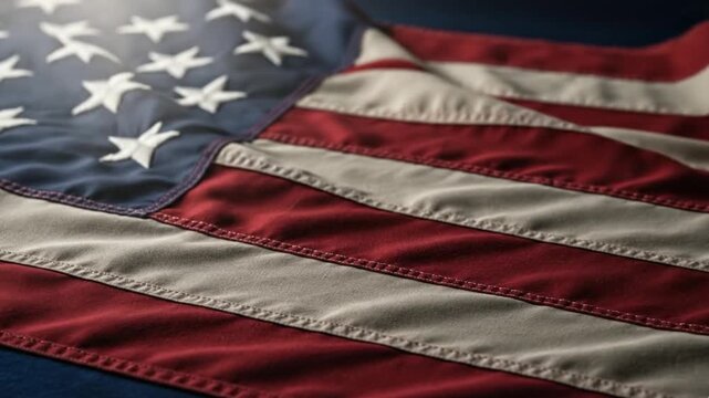 American flag waving in breeze