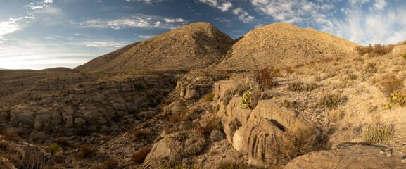 Soft Shadows Fall On The Ridges Of Cross Canyon Trail In Big Bend