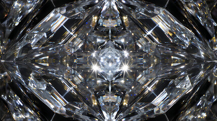 Diamond Facet Kaleidoscope Abstract Pattern gemstone