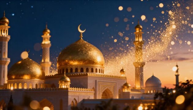dark blue ramadan sky gradually transforming into warm festive eid background perfect for eid mubarak and ramadan