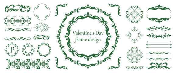 Fototapeta premium Valentine’s Day Antique Frame Set