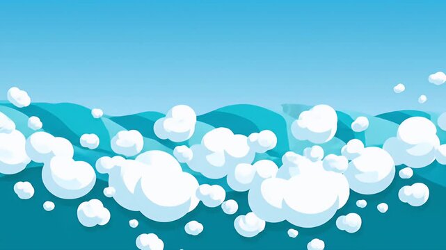 Large blue ocean wave with white foam crest illustration