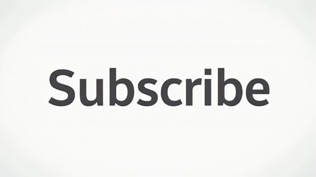 Simple White Subscribe Text on White Background for Channel Growth Notification Alert Graphic