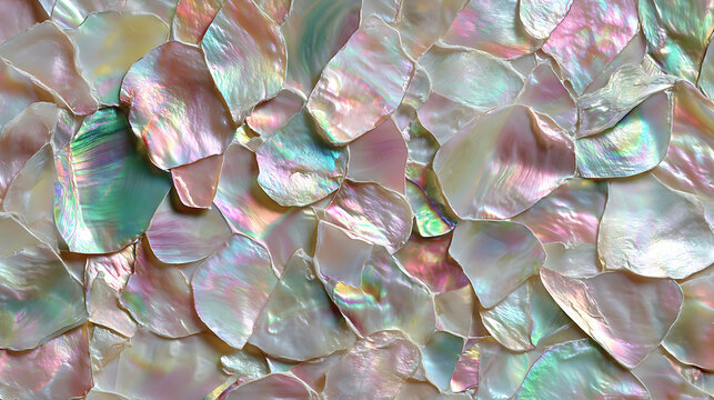 Iridescent Mother of Pearl Shell Mosaic Texture graphic