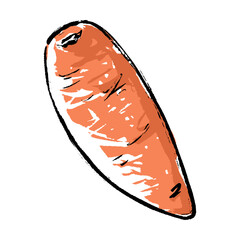 手描きにんじんの筆イラスト素材