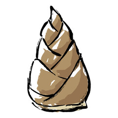 春のタケノコ手描きイラスト