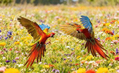 colorful bird on a flower © Dodi