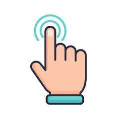 Obraz premium Hand clicking digital button with finger for online interaction