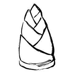 手描きタケノコの筆イラスト