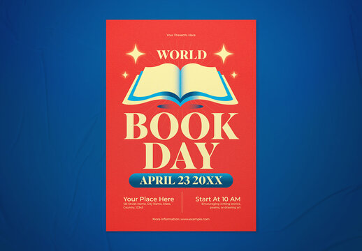 Red Retro Aesthetic World Book Day Flyer