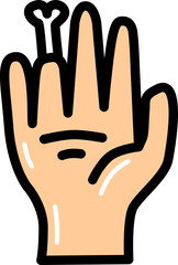 Obraz premium Hand palm with bone illustration