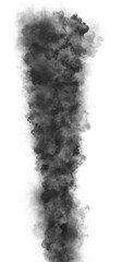 Thick Black Vapor or Gas Column with Detailed Texture