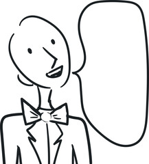 Service staff in the form of a guy in a bow tie.