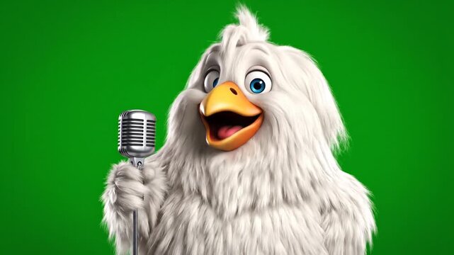 Funny Chicken Holding Microphone