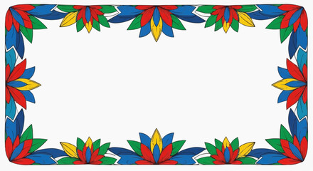 Obraz premium Colorful Mandala Ornamental Frame with Copy Space Isolated on White Background
