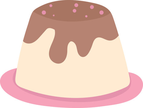 Pudding with chocolate fla illustration