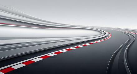Dynamic abstract background with a modern racing track design, symbolizing speed, competition, and technological progress in a sleek, forward-moving motion and high-performance concept
