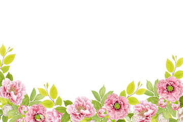 Flower watercolor frame for wedding, birthday, card, background, invitation, wallpaper, sticker, decoration etc.
