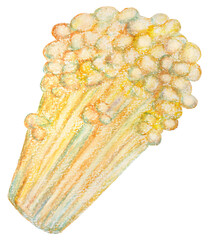 えのきのイラスト オイルパステル画