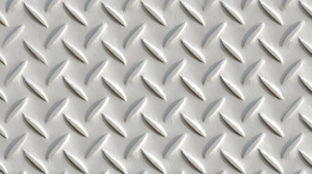 White Diamond Plate Metal Texture with Clear Raised Pattern