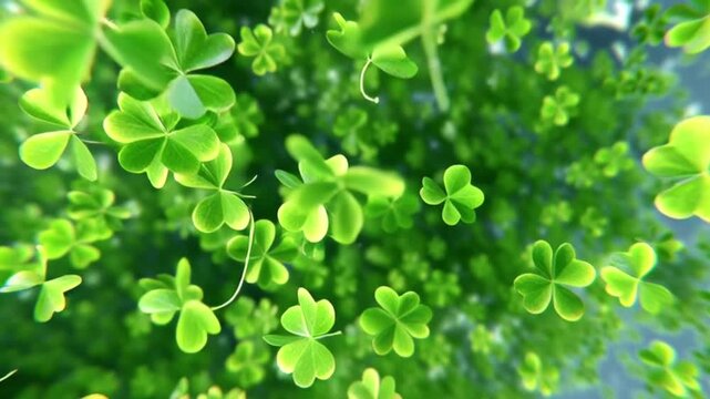 Loopable 4K green screen motion of lucky shamrocks &mdash; perfect for St Patrick&rsquo;s Day event graphics and holiday greetings.
