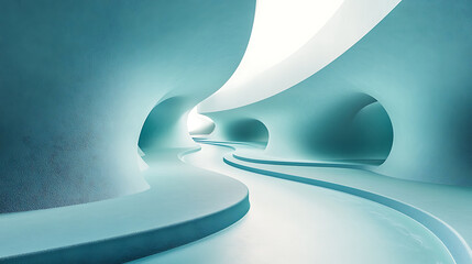 Futuristic Architectural Design With Smooth Curves And Soft Lighting  