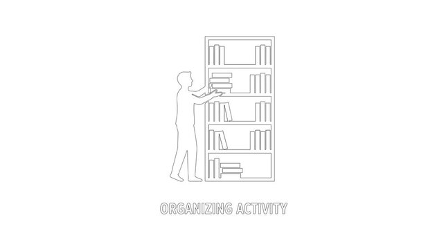 Library people looking for book icon video motion suitable to your brand, advertisement, research, business, and more