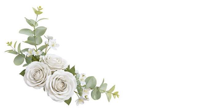 White Rose and Eucalyptus Floral Arrangement