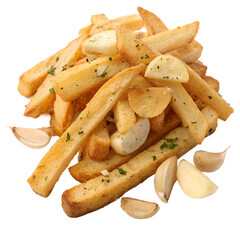 Garlic bread fries isolated on transparent background