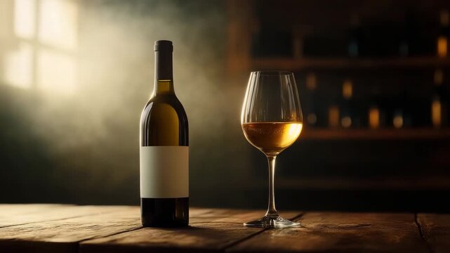 white wine setup under cinematic spotlight