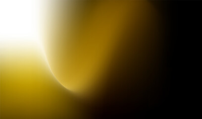 Abstract golden liquid gradient background with soft glowing light. Minimalist yellow and black wavy gradient abstract illustration. Dark premium background with vibrant gold light leak effect © Dian Husaeni