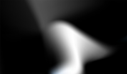 Abstract Blurred Gradient in Black and White. Contemporary Abstract Texture with Soft Blur. Abstract monochromatic fluid shapes on a deep black background. Minimalist black and white